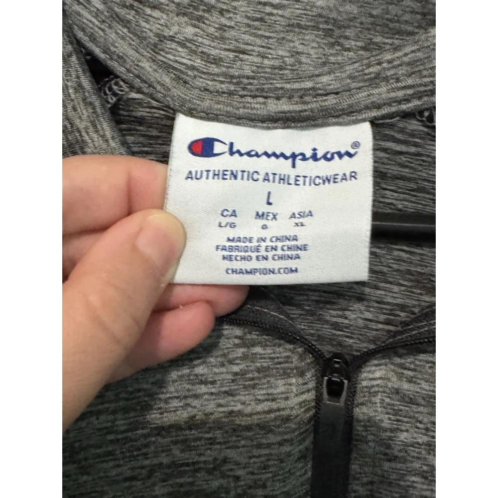 Champion Athletic Men's Gray Large 1/4 Quarter Zip Lightweight Sweatshirt GUC